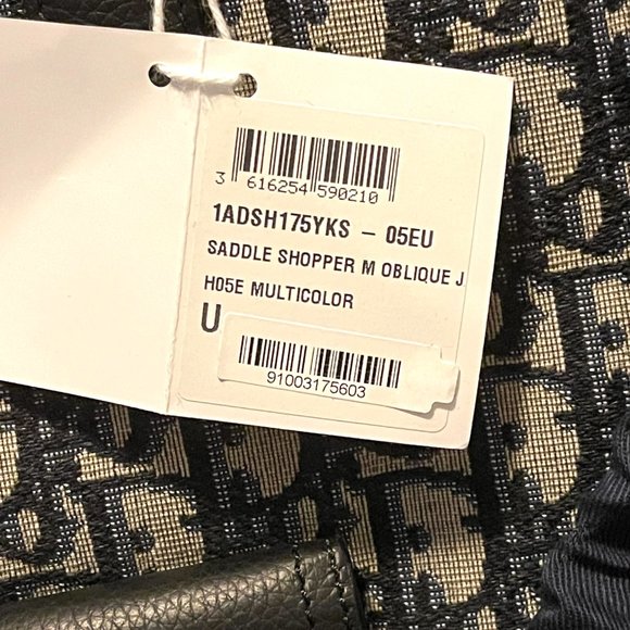 Christian Dior Saddle Tote Bag Beige and Black Dior Oblique Jacquard - Picture 9 of 10